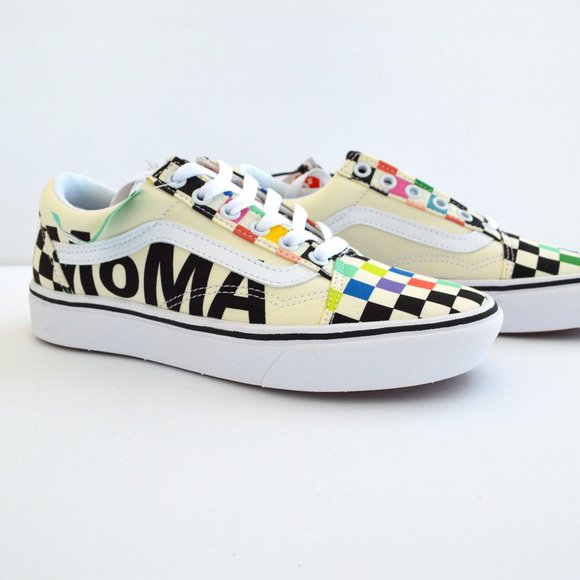 Vans Moma checker confycush old skool  multi tan black and white sneaker shoes 6 - Picture 2 of 8